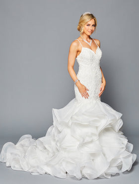 DeKlaire 447 Mermaid Wedding Dress with V-Neckline