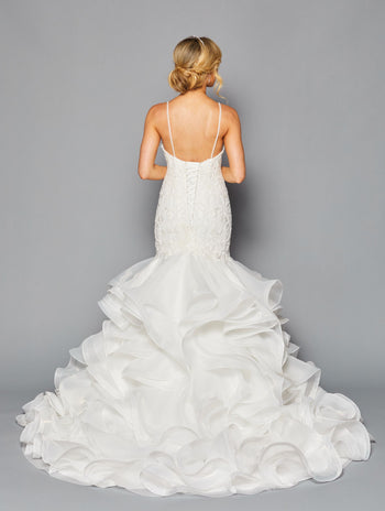 DeKlaire 447 Mermaid Wedding Dress with V-Neckline