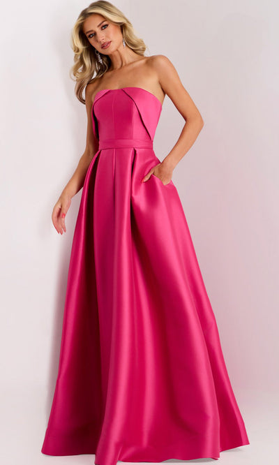 Jovani 44719 - Strapless A-line Gown with Pleated Bodice