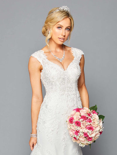 DeKlaire 448 Mermaid Wedding Dress with V-Neckline