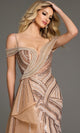 Jovani 44843 - Beaded Off Shoulder Gown with Side Overskirt
