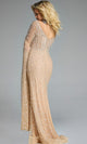 Embellished Long Cape Sleeve Gown by Jovani
