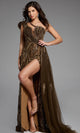 Striking One Shoulder Beaded Gown by Jovani
