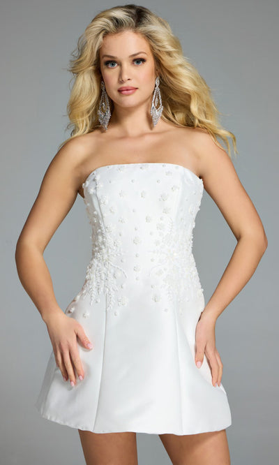 Jovani 44855 - Strapless Floral Cocktail Dress