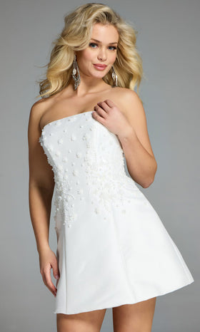 Jovani 44855 - Strapless Floral Cocktail Dress