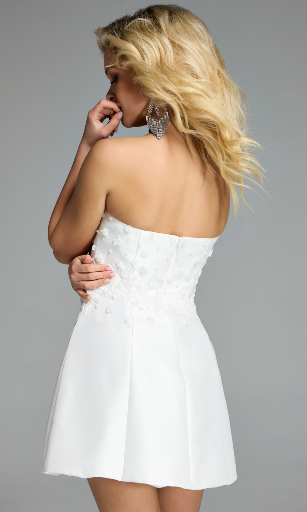 Jovani 44855 - Strapless Floral Cocktail Dress