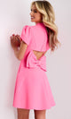Charming Aqua Puff Sleeve A-Line Dress by Jovani