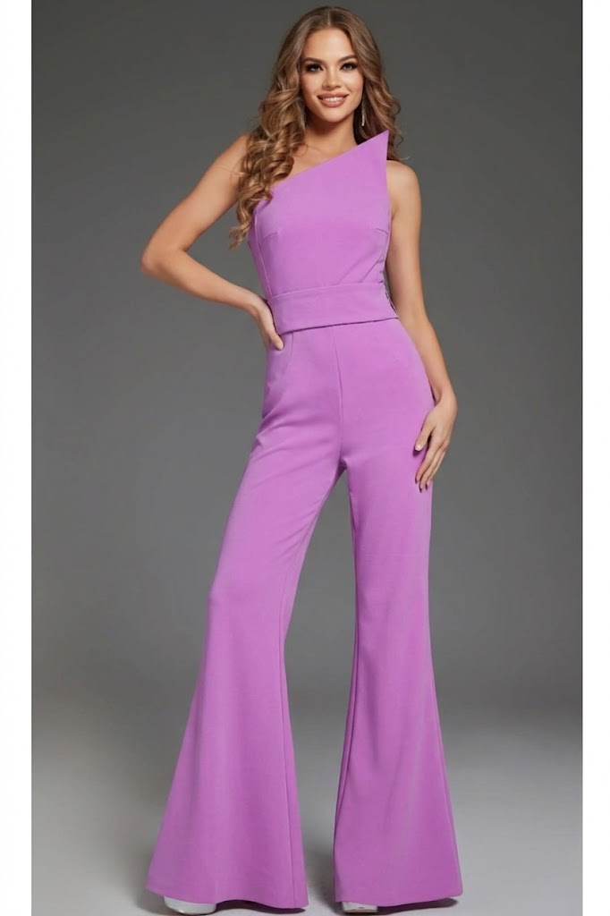 Jovani 43567 Strapless Asymmetric Formal Jumpsuit