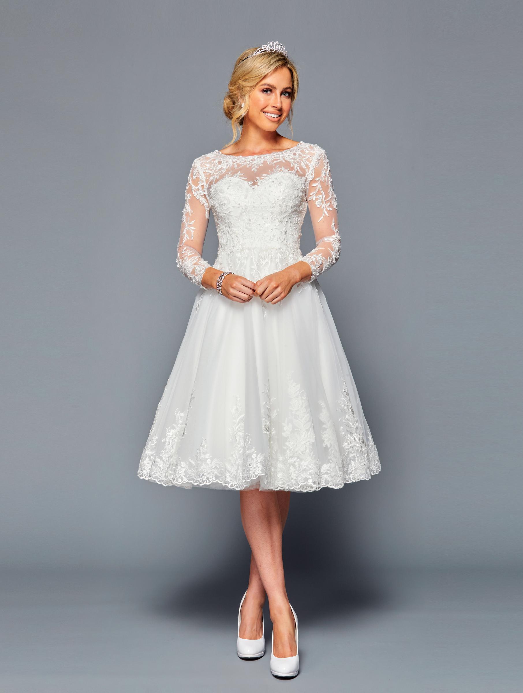 chinese dress ladies Long Sleeves White Knee Length Vintage Princess Wedding Dresses
