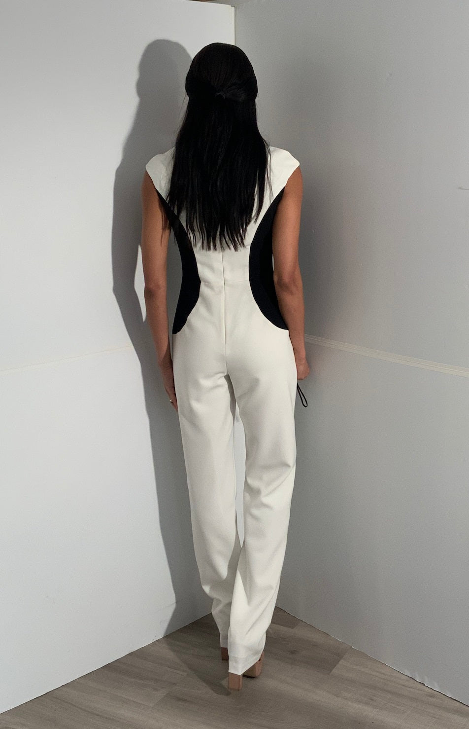 Cap Sleeve Colorblock Jumpsuit Elegant Square Neck Formal Jumpsuit for Evening Events by Jovani 45172