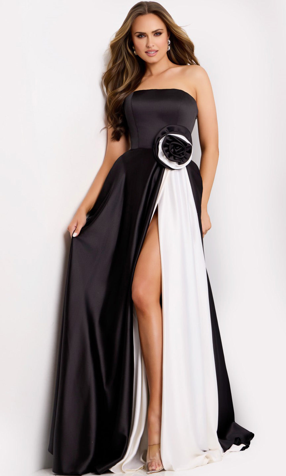 Jovani 45209 - Sleek Color Block Strapless Gown