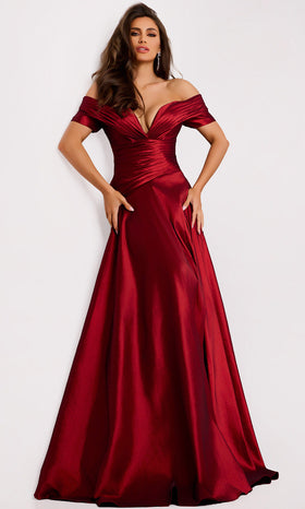 Jovani 45276 - Elegant Off-Shoulder Evening Gown