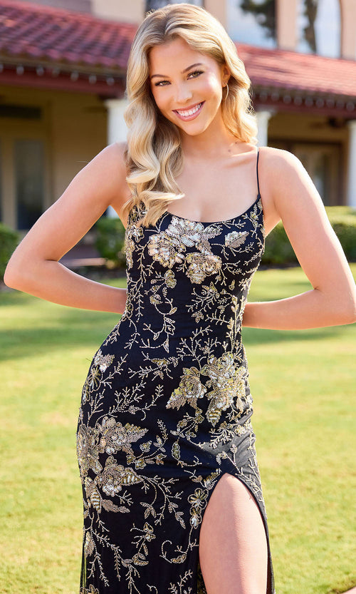 Primavera Couture Black Blue Prom Dresses