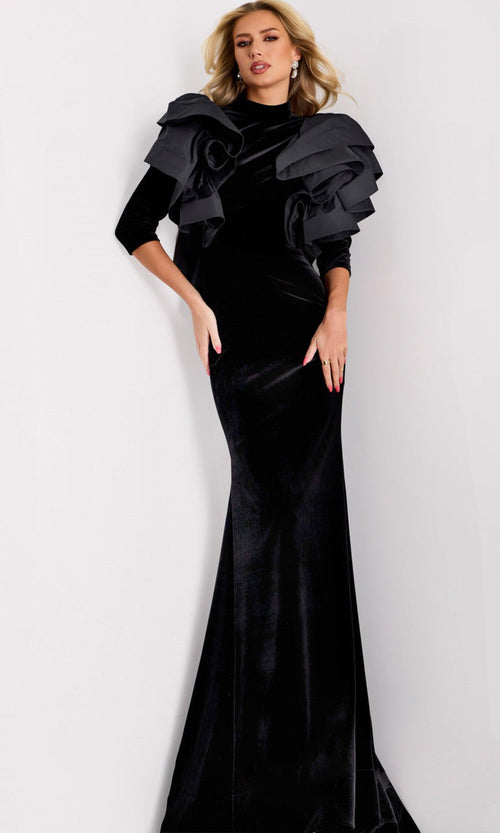 Elegant Velvet Mother of the Bride Gown