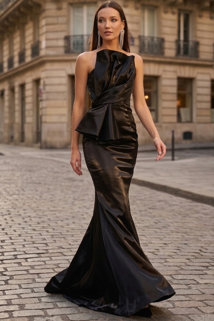 Terani Couture 252E5513 Glamorous Prom Evening Strapless Formal Shimmer Organza Dress