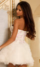 Jovani Floral Bodice Short Ruffle Skirt Dress