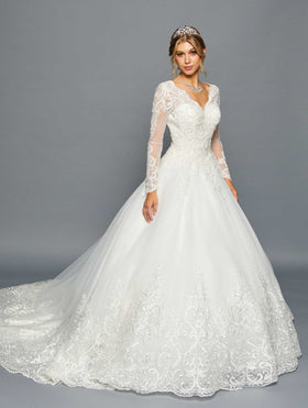 Modest Wedding Dresses | White Lace Bridal Gown by 457