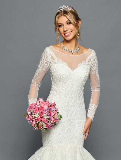 DeKlaire Bridal 459 Mermaid Court Train Wedding Dress