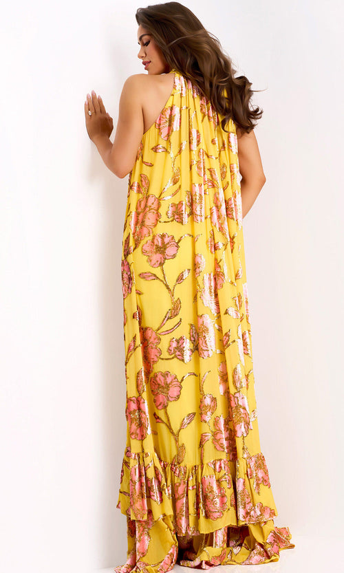 Elegant Floral Sequin Gown by Jovani