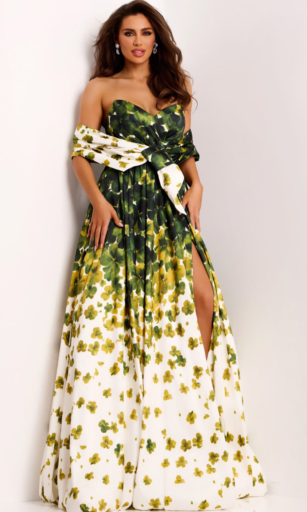 Jovani 46723 - Strapless Floral Gown