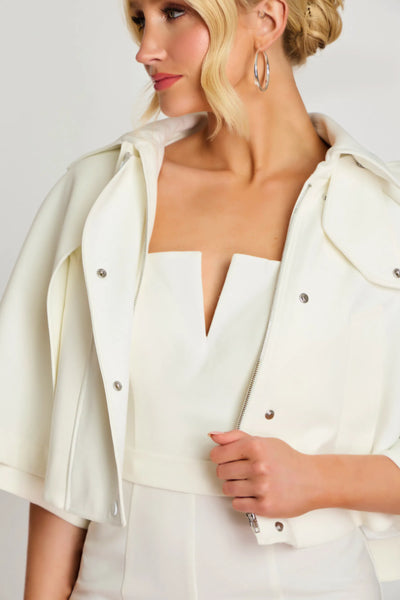 Strapless Wide-Leg Jumpsuit with Detachable Cape Jacket Formal Evening by Jovani 46781