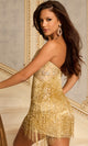 Jovani 46998 - Strapless Fringe Sequin Party Dress