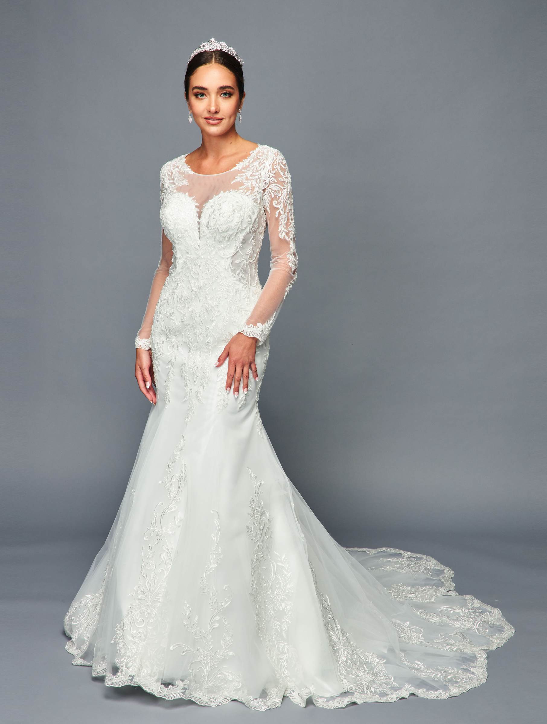 DeKlaire 470 Mermaid Wedding Dress – Long Sleeve Bridal Gown