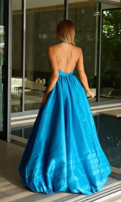 Ava Presley 47146 Bold Long A-Line Halter Open Back Prom Formal Dress