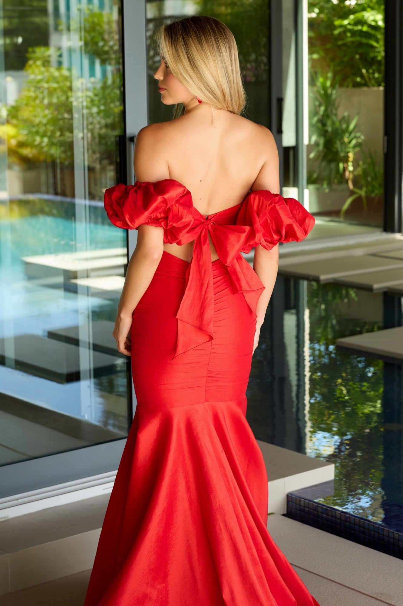 Ava Presley 47172 Mermaid Strapless Open Back Prom Elegant Taffeta Dress