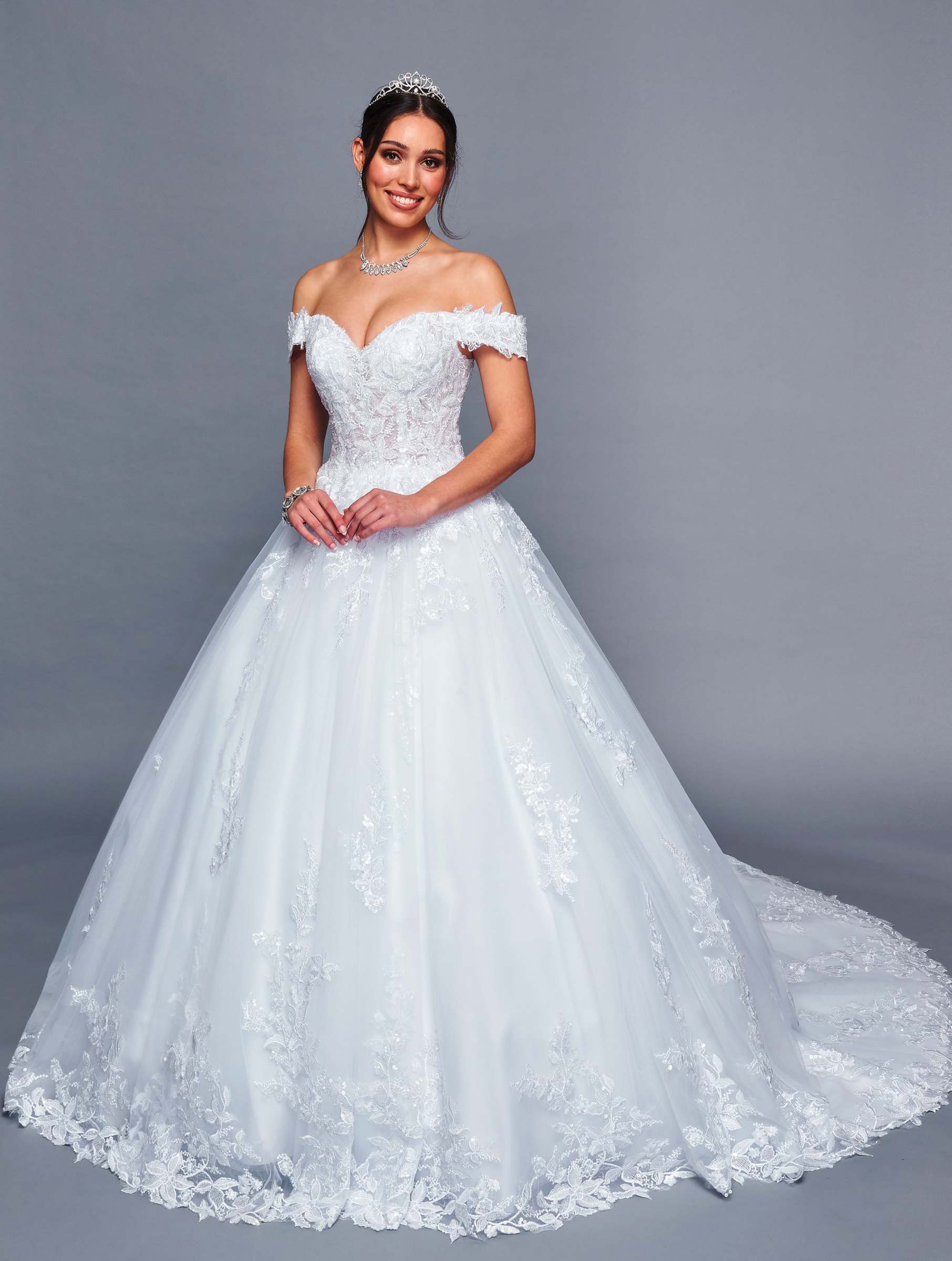 DeKlaire 475 Off-the-Shoulder Ballgown – Sweetheart Neck Wedding Dress White / S