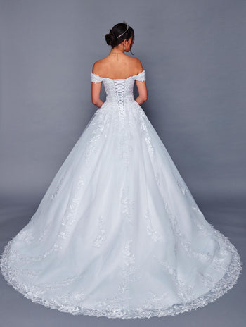 DeKlaire Bridal 475 Long Off the Shoulder Sweetheart Neck Wedding Ballgown