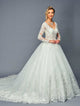 DeKlaire Bridal 476 Floor Length Long Sleeve A-Line V-Neck Wedding Ballgown