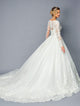 DeKlaire Bridal 476 Floor Length Long Sleeve A-Line V-Neck Wedding Ballgown