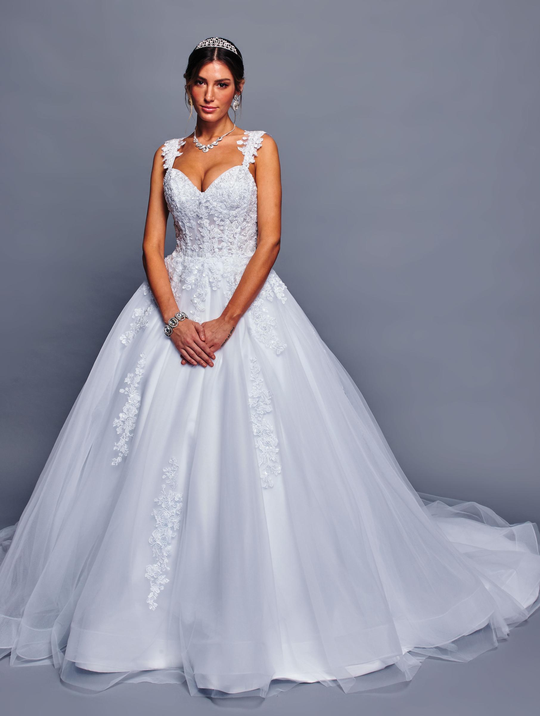 DeKlaire 482 A-Line Wedding Dress Floor-Length Poofy Gown DeKlaire 482 A-Line Wedding Dress Floor-Length Poofy Gown