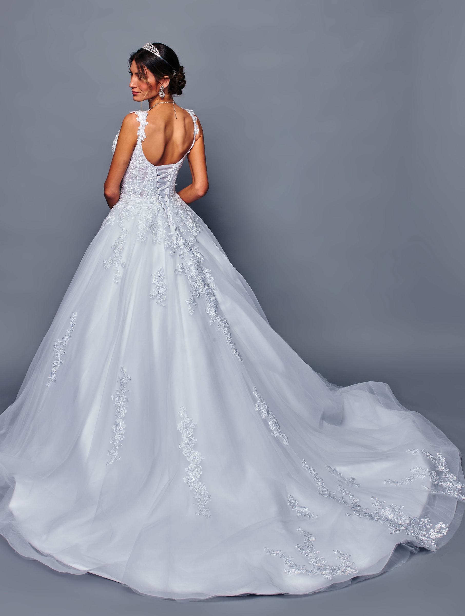 Deklaire Bridal 482 Floor Length A-Line Poofy Wedding Gown