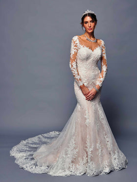 DeKlaire 483 Long Sleeve Trumpet Wedding Dress