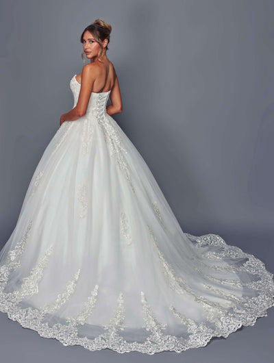 Deklaire Bridal 487 Wedding Dress Long Strapless A-Line Ball Gown