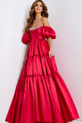 Jovani 49055 Long Formal Floral Ball Gown Prom Dress