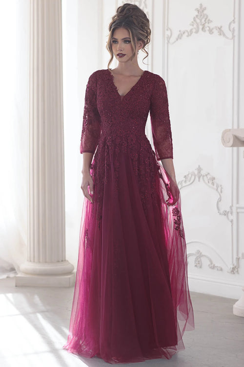 Lenovia 8370 Embroidered Illusion Mesh and Lace Applique Dress