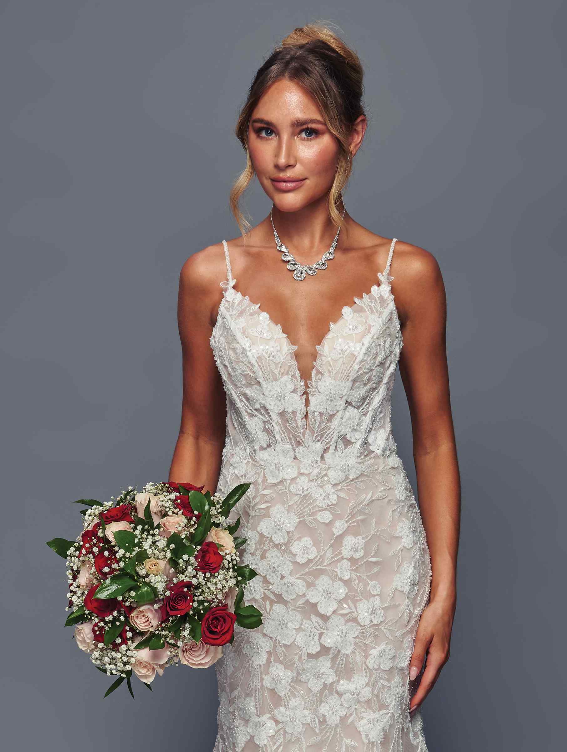 Deklaire Bridal 498 Fitted Trumpet Skirt Wedding Gown Court Train