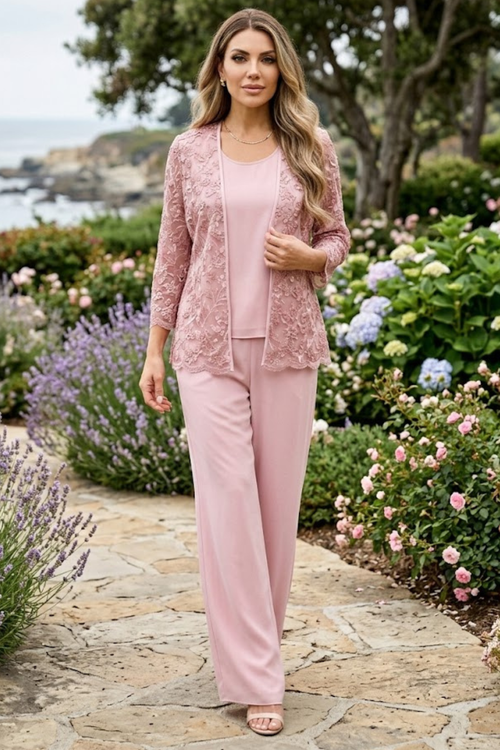 Eva USA 3483 Long Formal Floral Jacket Pant Suit