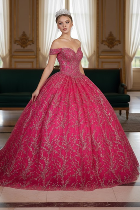Sweet 16 Birthday Party Dress in Fuchsia Style Ball Gown