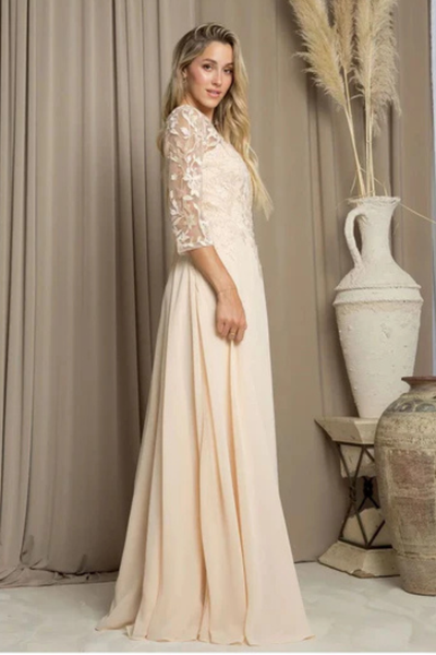Clearance Eucalyptus Size L A-Line Long Mother of the Bride Formal Dress By Eva USA 5258