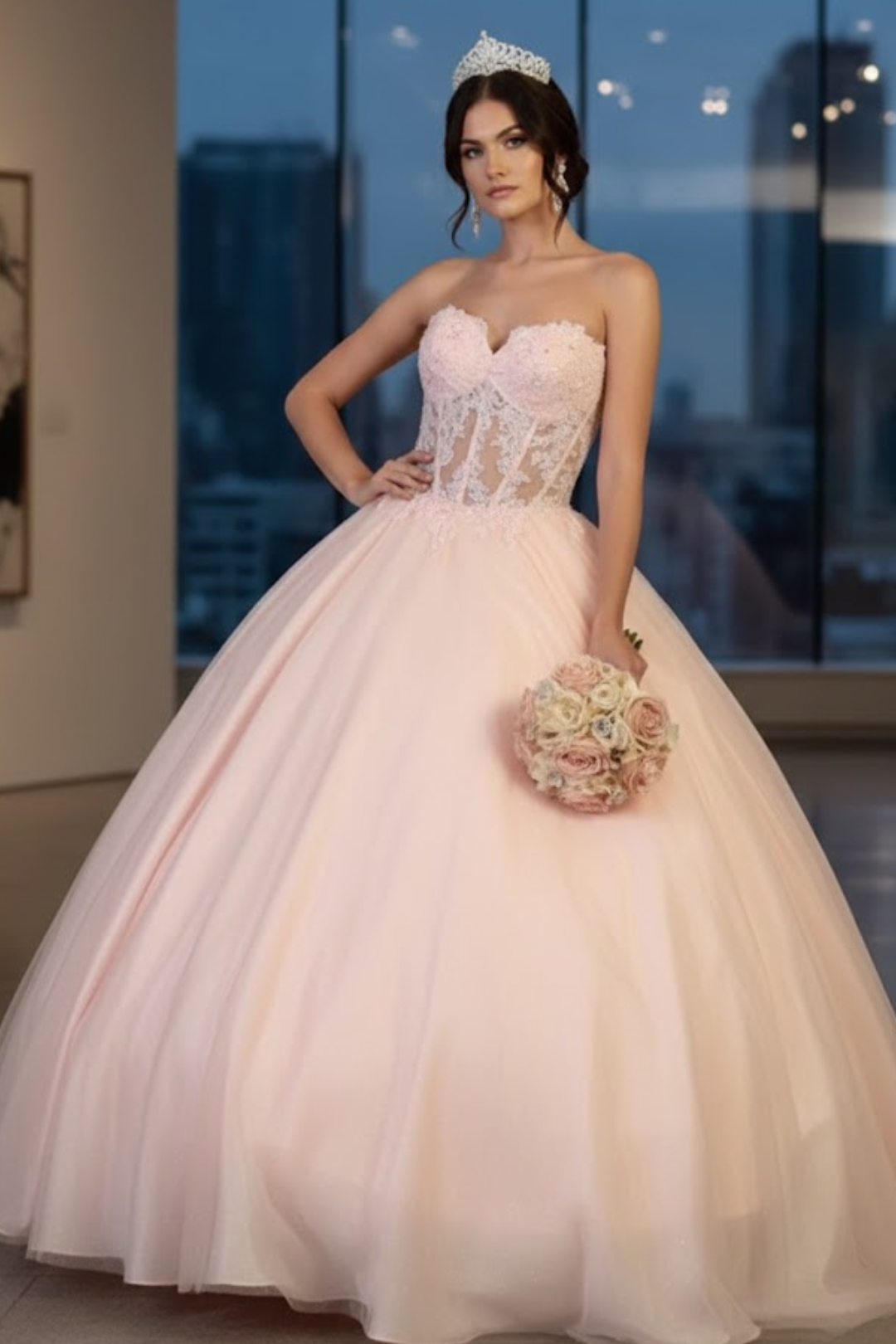 Sweet 16 Birthday Party Dress in Blush Style Ball Gown
