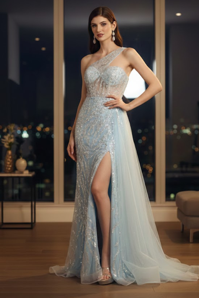 Royal Queen RQ8026 One Shoulder Embellished Prom Evening Gown