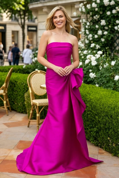 Terani Couture 2111P4019 Glamorous Evening Strapless Mermaid Slit Formal Taffeta Dress