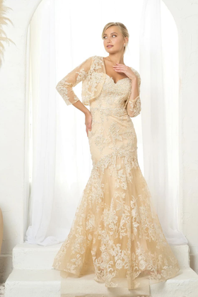 Eva USA 5250 Long Formal Mermaid Prom Bolero Dress