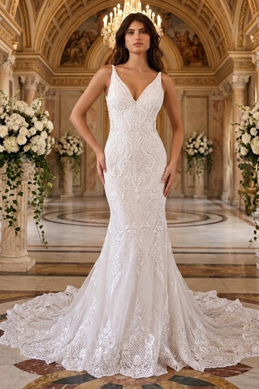 Primavera Couture 11101 Lace Bridal Gown Long Wedding Dress