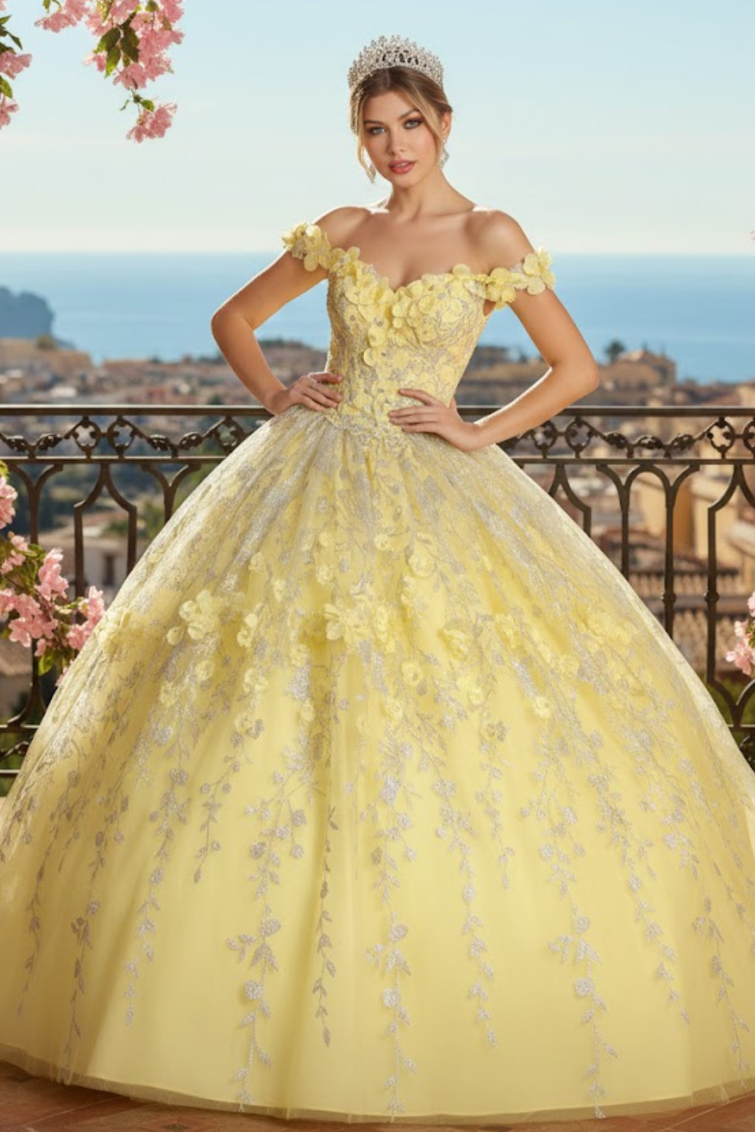 Layla K LK198 Light Up Floral Quince Ball Gown