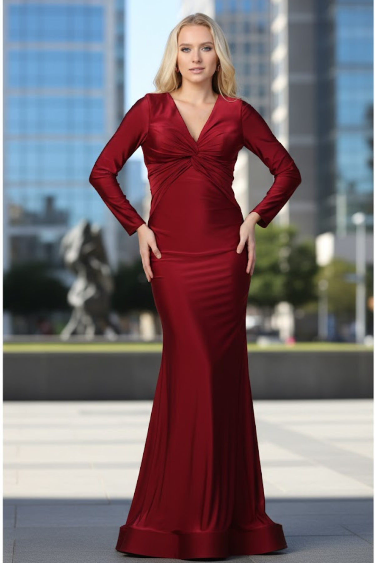 red long sleeve christmas dress Burgundy Lycra Holiday Party 10 Years Old / Tutu_Dress Ball gown Pamela Anderson Wears a Size:M=2